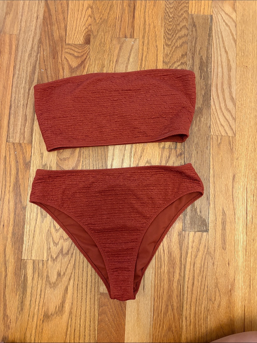 West of Melrose Rust Orange Bandeau Bikini Set